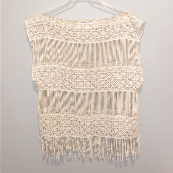 Anthro Cream Callahan Crochet Top Cover-up - Picture 2 of 10